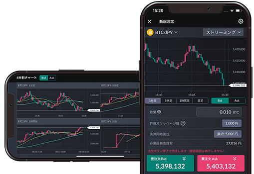 スマートフォン用　暗号資産CFD取引アプリ